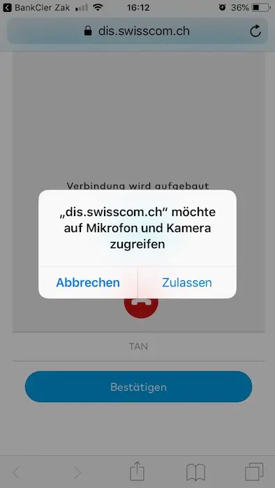 Once again, as the check happens in the web browser and not in the app, your iPhone asks you to access to the microphone