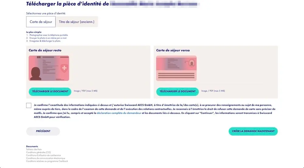 Upload de tes pièces d'identité 2/2