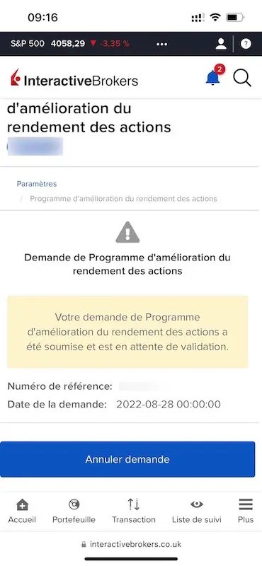If you go back to the section in your parameters, you can see that your request was successful