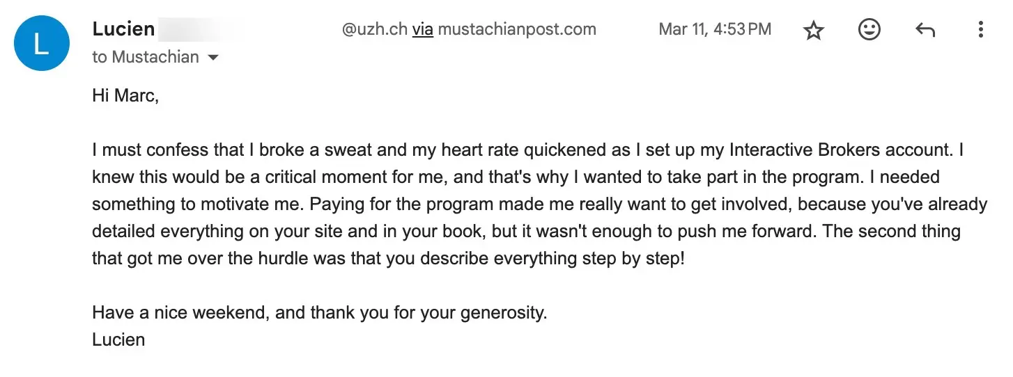 Testimonial of Lucien